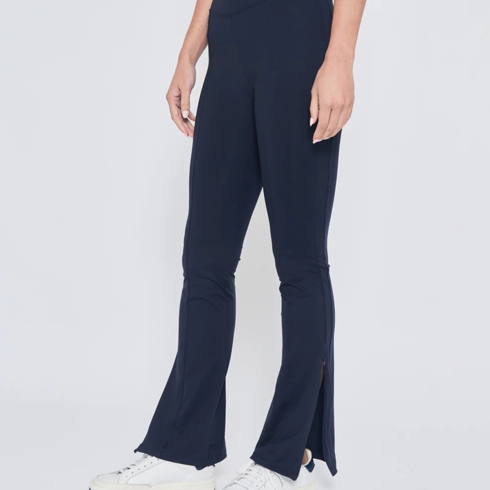 NWT L’etoile black split hem flared leggings